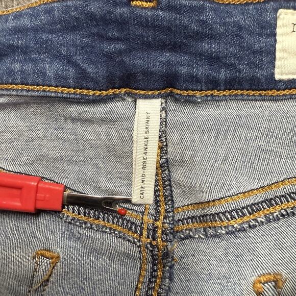 Rag & Bone Cate Mid Rise Ankle Skinny Jeans Women's 29 Blue Stretch Distressed - Picture 3 of 9